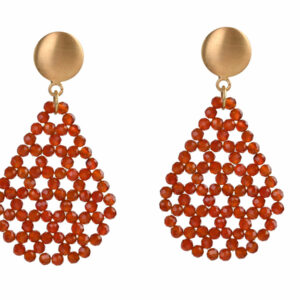 Rohm Boho Tropfen 3 mm Achat rot, Silber verg.