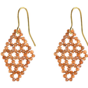 Rohm Boho Raute Granat Hesseonit, Silber 925 vergoldet poliert