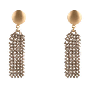 Rohm Boho Rechteck geflochten Rauchquarz Silber 925/- sat.verg.