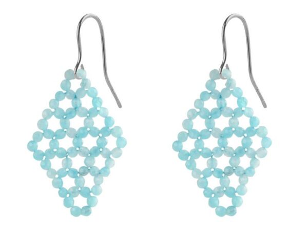 Rohm Boho Raute Amazonit, Silber 925 platiniert poliert