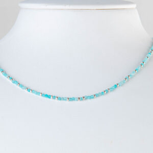 Rohm Collier Conny in Silber platiniert mit Amazonit