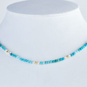 Rohm Collier Magdalena in Silber vergoldet mit Türkis