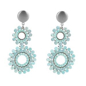 Rohm Boho Doppelring Silber mit Amazonit