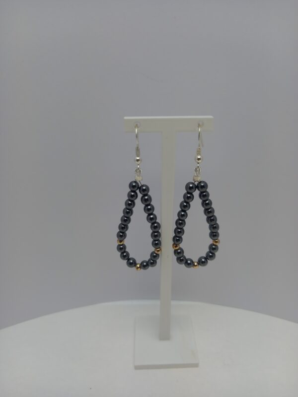 Hämatit-Ohrschmuck , Silber 925 vergoldet