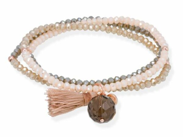 Marina Garcia Armband ZEN Braun in silber rose vergoldet mit Rauchquarz