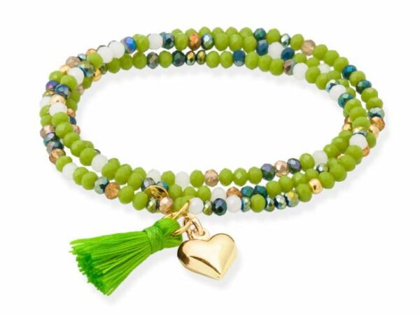 Marina Garcia Armband ZEN PISTAZIE NEON mit Herz Charme